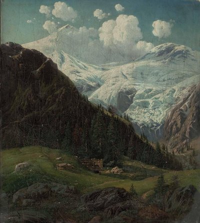 Tyrolean High Alpine with View of the Hintertux Glacier by Josef von Schlogl